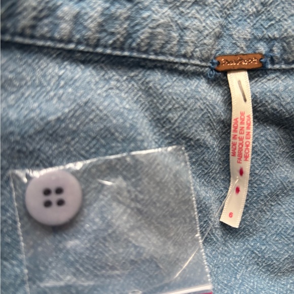 Free People Blue Embroidered Tiered Mini Skirt - Picture 5 of 5